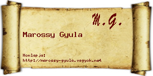 Marossy Gyula névjegykártya