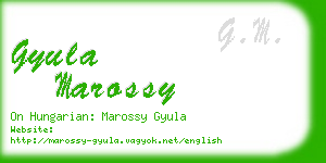 gyula marossy business card
